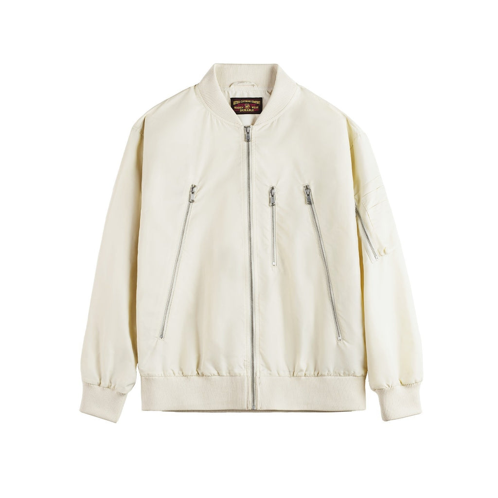 Casual White L2B Pilot Jacket Nylon Thin Baseball Uniform