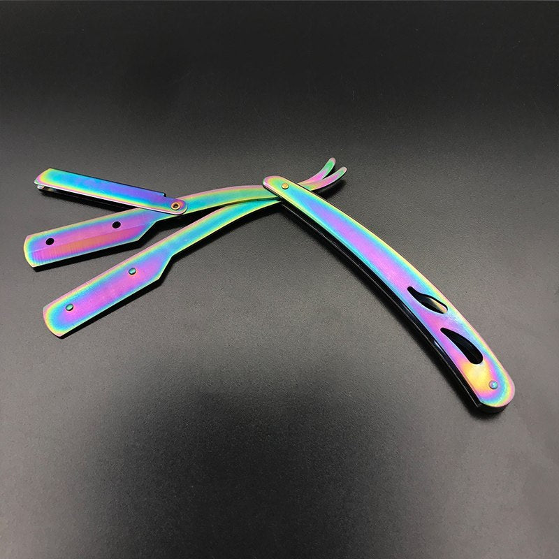 Stainless Steel Razor With 10 Blades Professional Straight Razor For Smooth Clean Shave