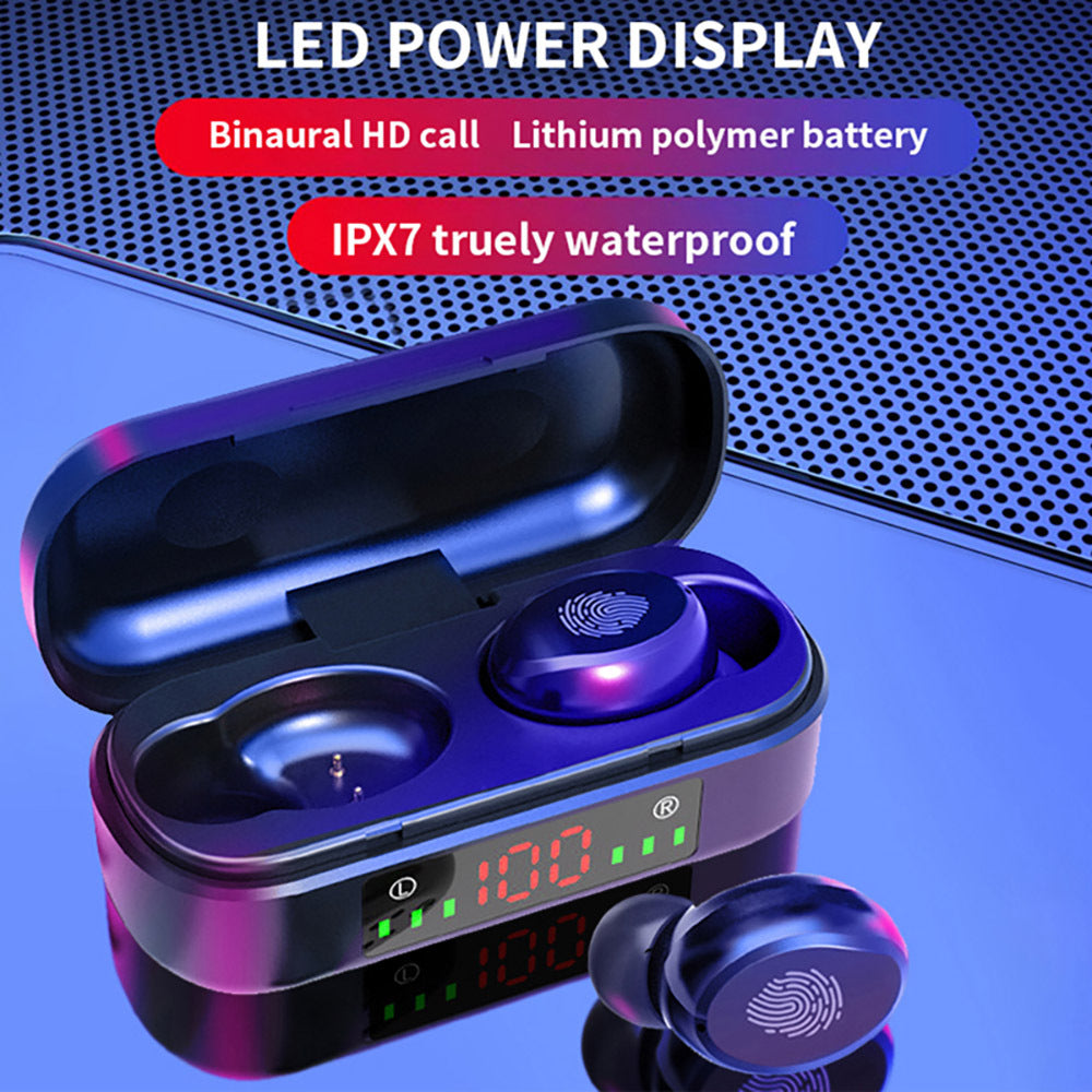 Bluetooth Earphone With Battery Display Voice Control Call Function Music 5 0 Stereo Multi Point Connection
