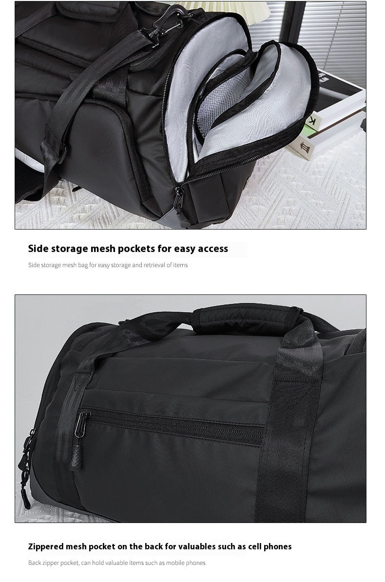 Independent Shoe Warehouse Travel Bag Crossbody Fitness Bag For Sports Training Urban Style Black PU 24 Inch Breathable