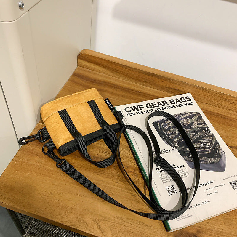 Mini Tote Bag Earphone Coin Purse Tyvek Daily Use Horizontal Square Three Dimensional Pocket Available In Colors