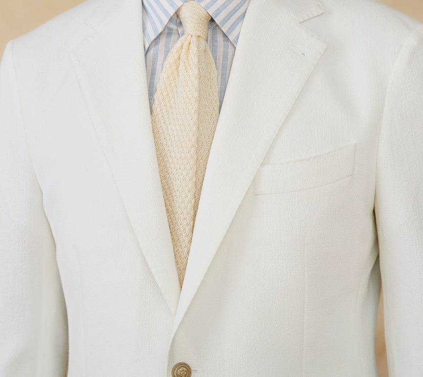 Seersucker All-match Single-breasted Slim-fitting Suit