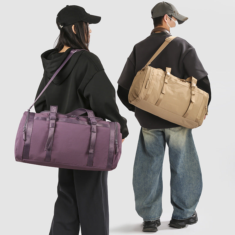 Gym Shoulder Sports Bag Crossbody Handbag for Leisure Travel Waterproof Breathable Polyester 20 to 35L Capacity