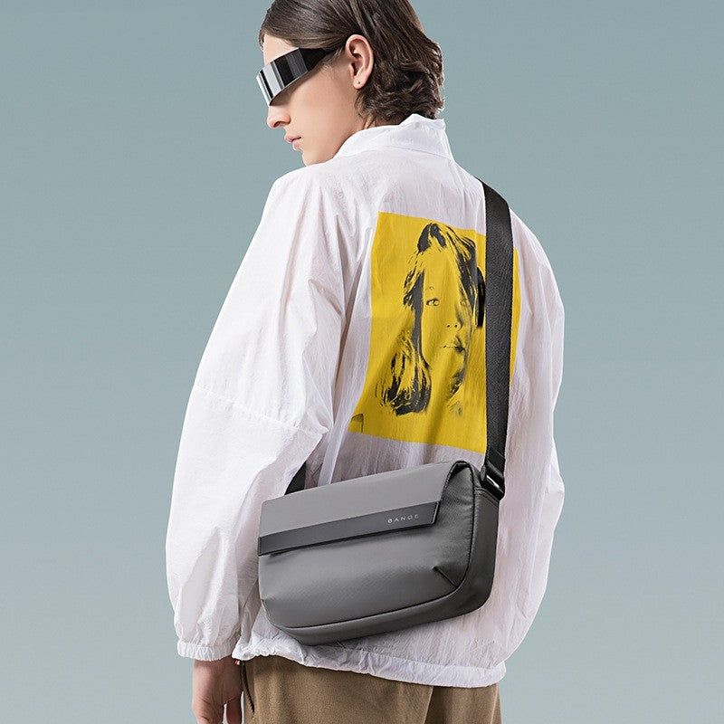Crossbody Mens Lightweight Fashion Shoulder Bag Waterproof Oxford Cloth For Travel And Everyday Use Black Gray