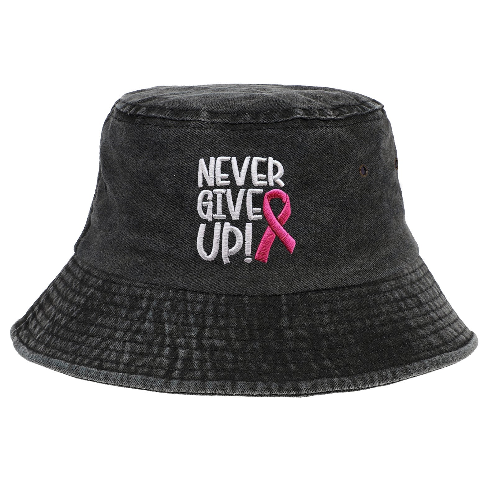 Breast Ribbon Embroidered Peaked Cap Baseball