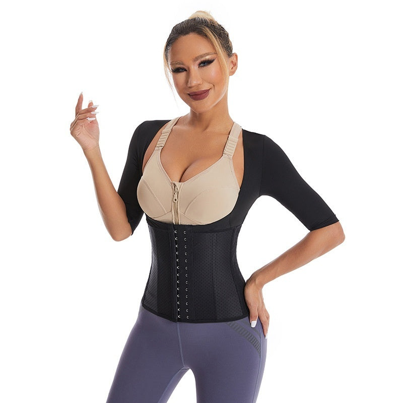 Sports Corset 10 Bone Vest Rubber Lace Shapewear Half Sleeve Belly Contracting And Slimming Waistband