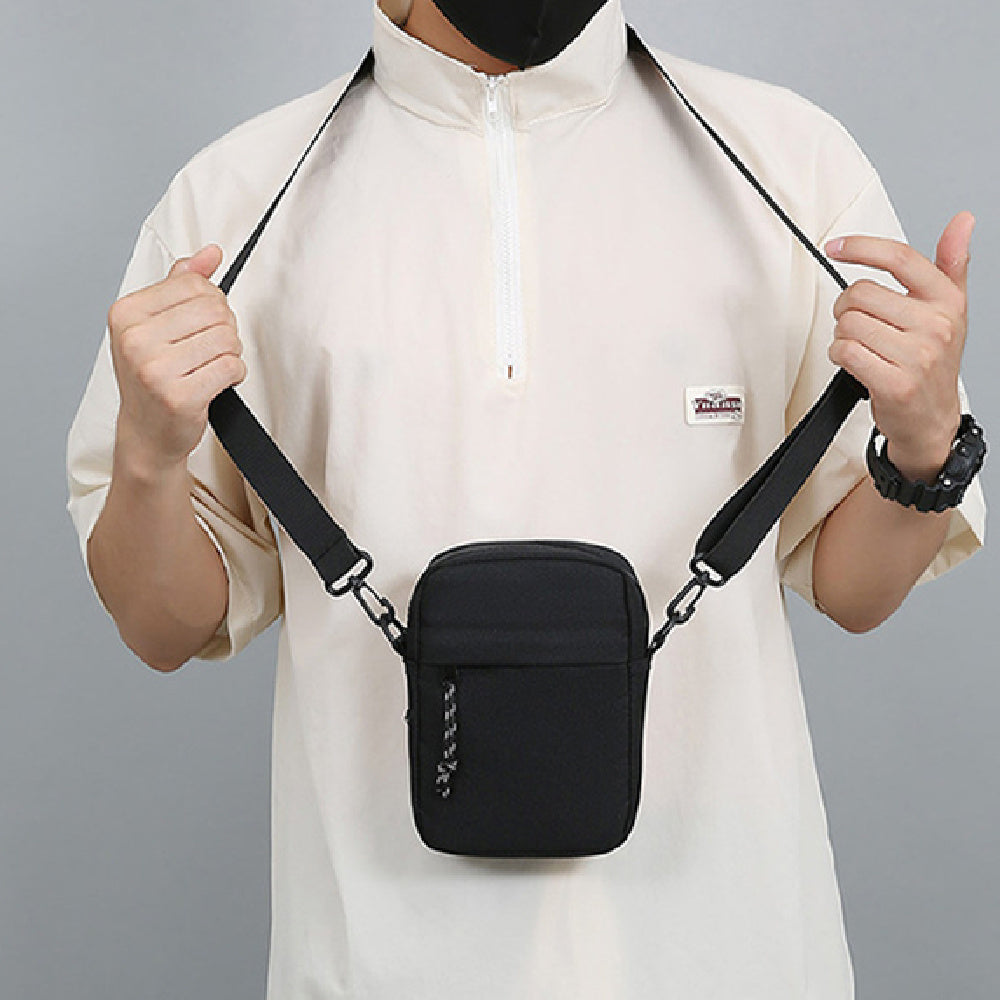 One Shoulder Crossbody Bag For Men Lightweight Breathable Waterproof Oxford Cloth Solid Color Daily Use