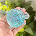 Light blue glitter bubble-bead sea star stress toy, slow-rebound, held