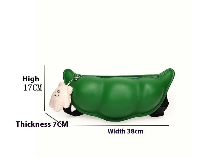 Green PU Sling Messenger Bag For Women And Men Shoulder Crossbody Mobile Phone Pocket 38x17x7cm