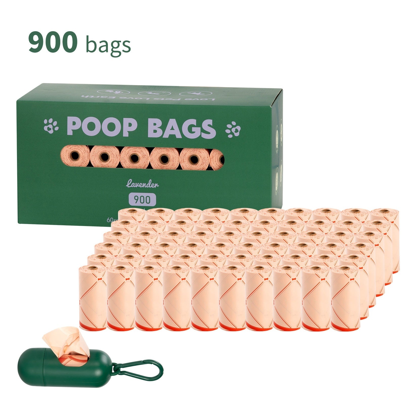 Vest Style Dog Waste Bags 120 Count Degradable Poop Picking Bags Green PE Material