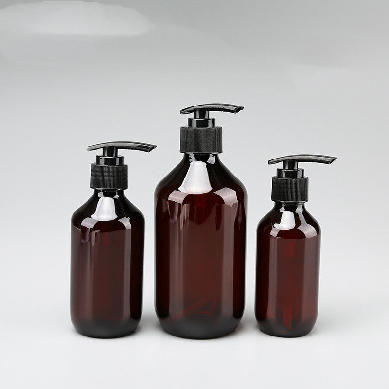 200ml Brown Plastic Lotion Bottle With Pump Head For Shower Gel And Shampoo Bottling PET PP