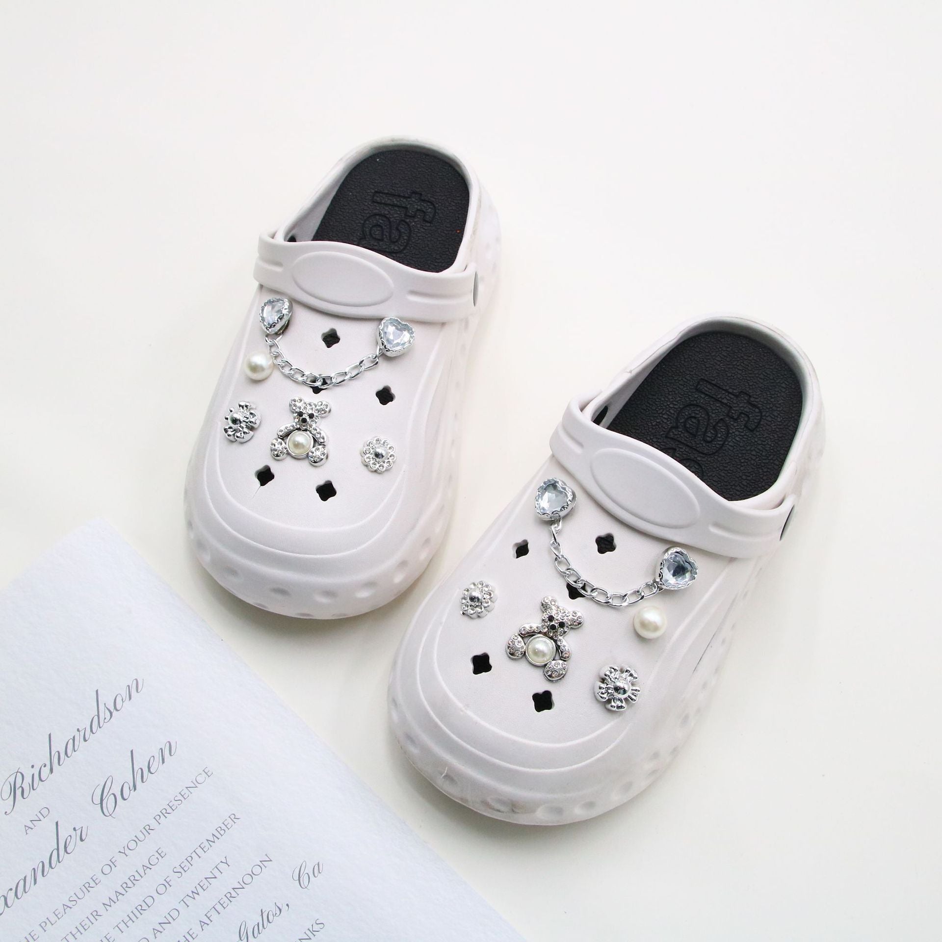 Silver Bear Shoe Buckle Beach Shoes Hole Shoes Decoration Accessories Suit
