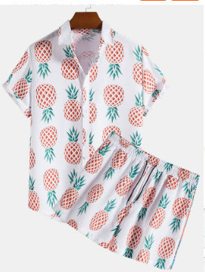 Men's 3D Digital Printing Fashion Shirt Slim-fit Short-sleeved Shirt