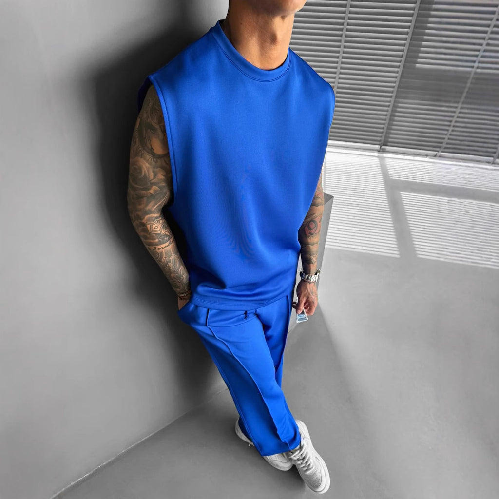 Summer New Men's Trousers Vest Suit