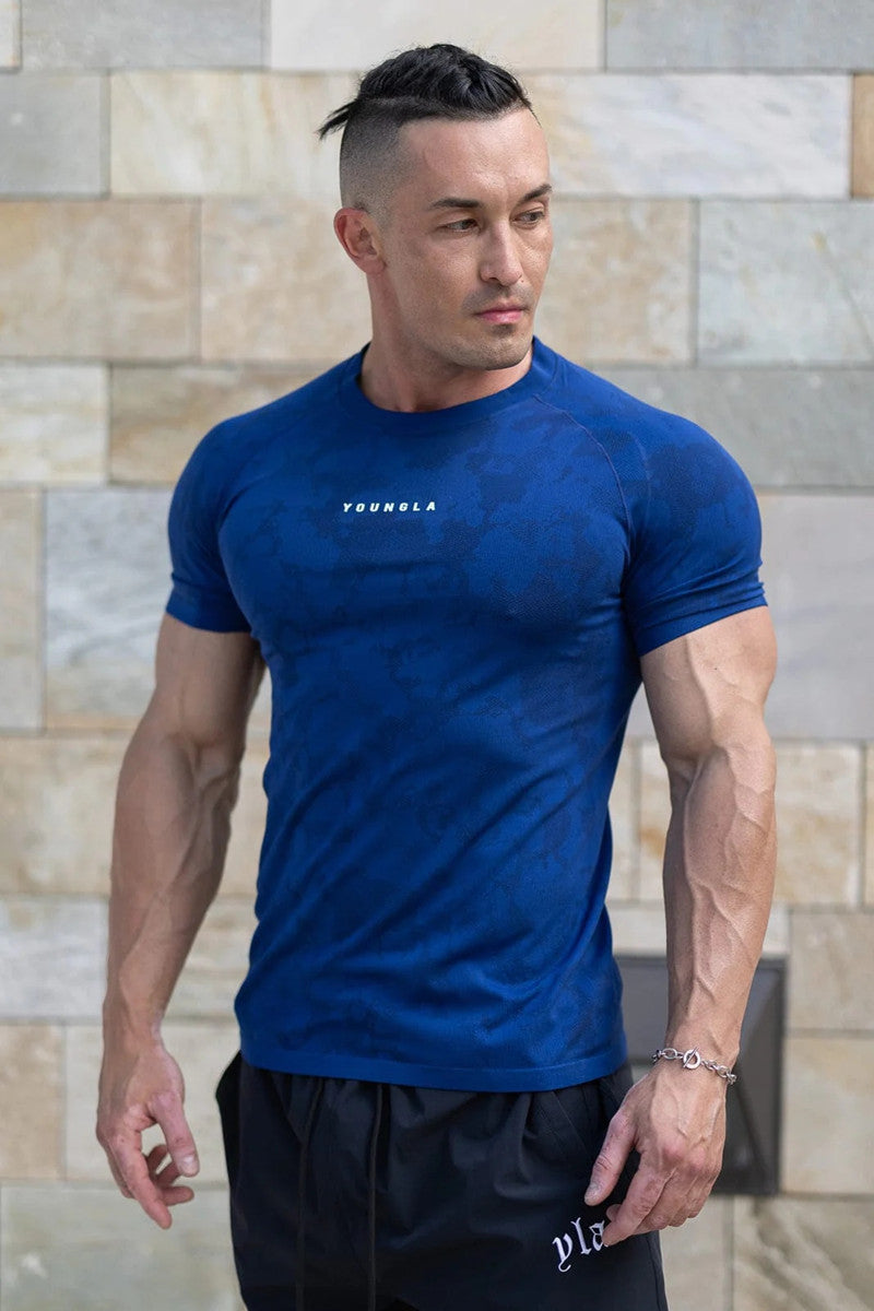 Mens Camouflage Milk Silk Workout T Shirt For Men Breathable Sports Tee Moisture Wicking
