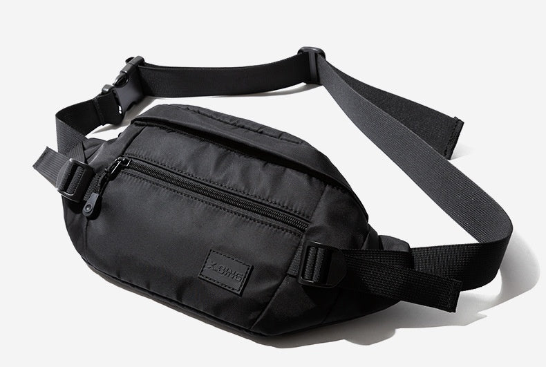 Mens Multifunctional Casual Shoulder Bag Oxford Cloth Wear Resistant 8 Inch Black