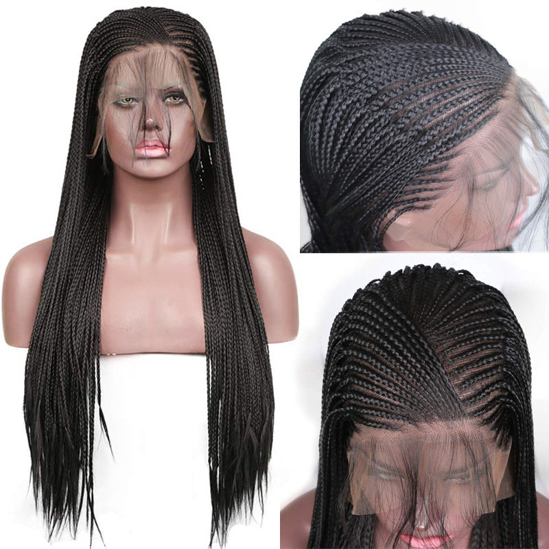 Braided Synthetic Lace Front Wig - Black