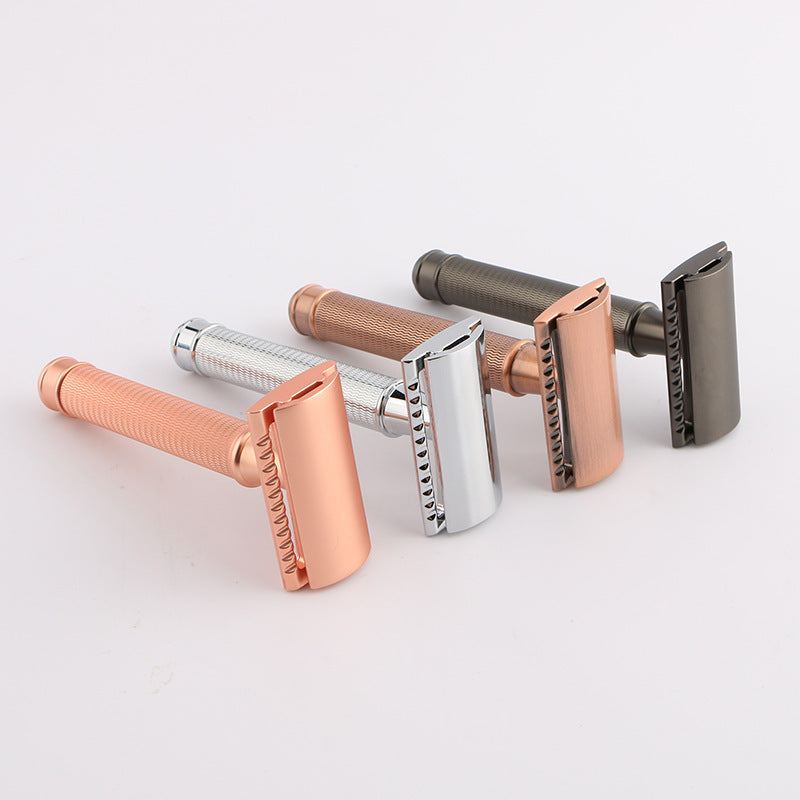 Double side blade Retro Old zinc alloy shaving knife