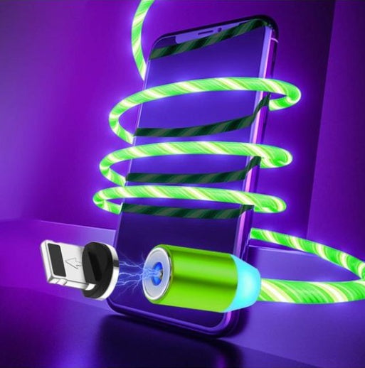 Magnetic Charging Cable 3-in-1 - iPhone Android USB-C with LED Light