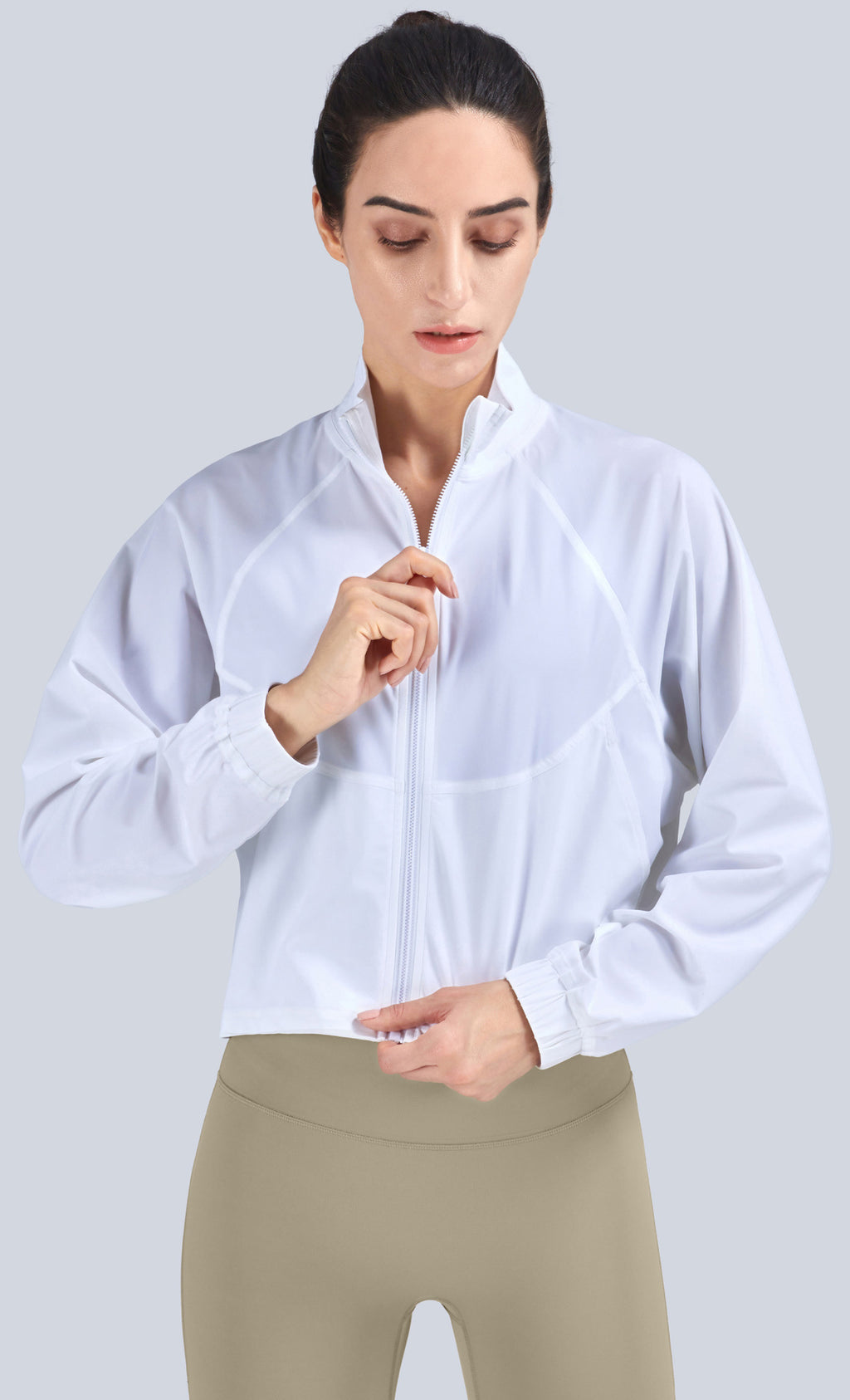 Loose Fit Casual Workout Jacket Long Sleeve Breathable Outerwear For All Seasons Nylon Lining