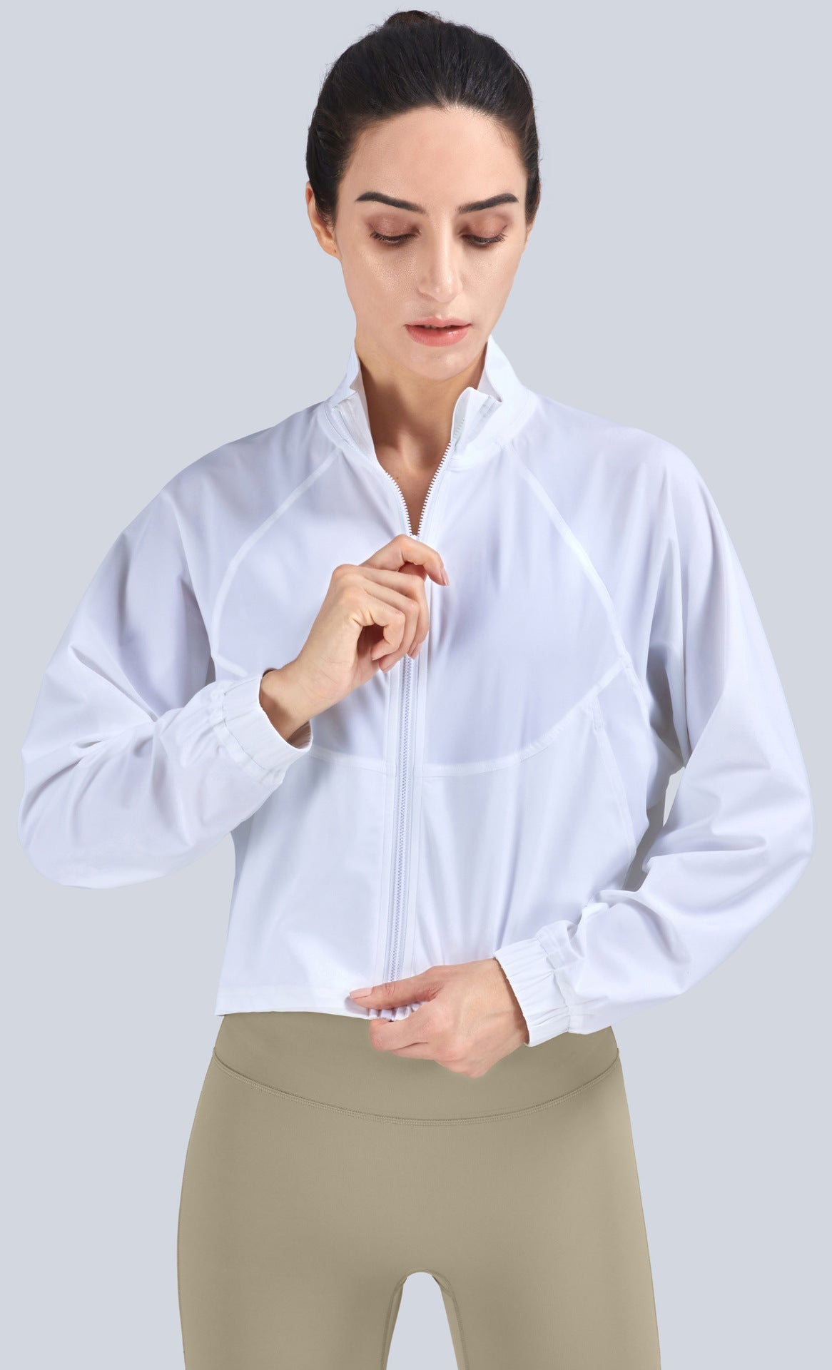 Loose Fit Casual Workout Jacket Long Sleeve Breathable Outerwear For All Seasons Nylon Lining