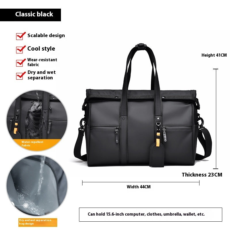 Waterproof Sporty Handheld Luggage Bag With Dry Wet Separation 36 to 55L PU 41x23x44cm