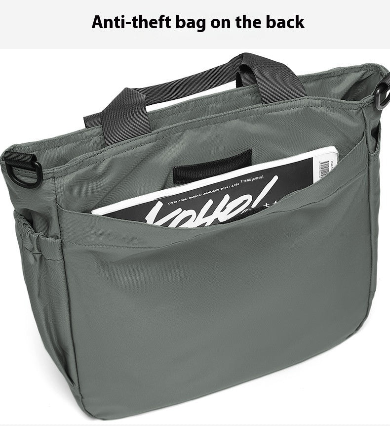 Men's Oxford Cloth Shoulder Bag for Business Travel Multi Layer Design Large Capacity 30 34 11 cm