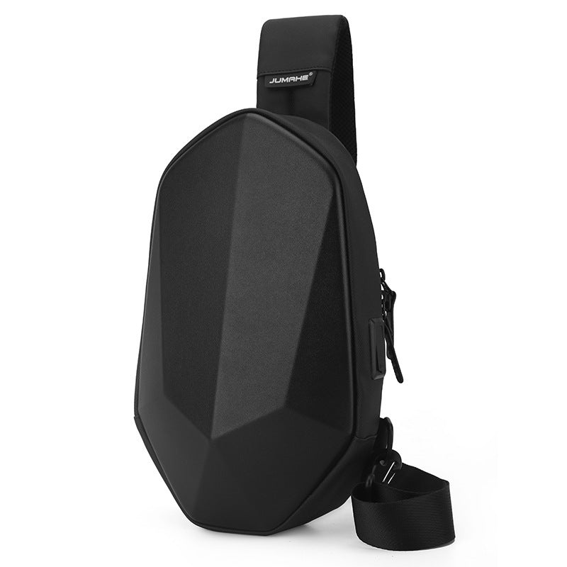 New Outdoor Crossbody Bag For Men Waterproof Ultra Light USB Interface Travel Chest Bag Black Gray