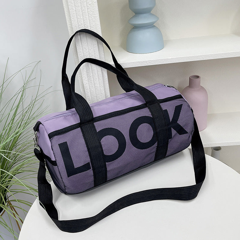 Dry Wet Separation Travel Gym Bag For Sports And Yoga Breathable Nylon With Inner Polyester Lining