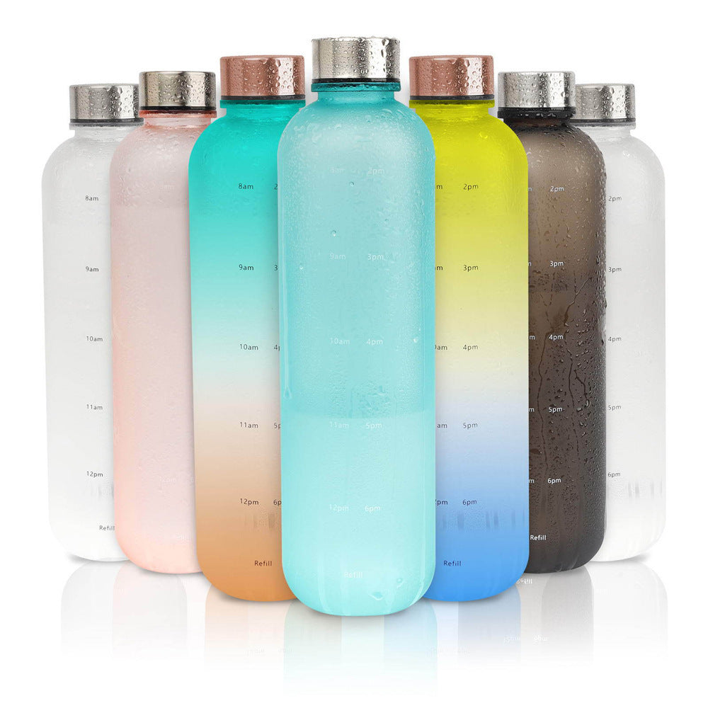 1L Tritan Water Bottle Frosted Gradient With Sports Handle BPA Free Plastic Bottle
