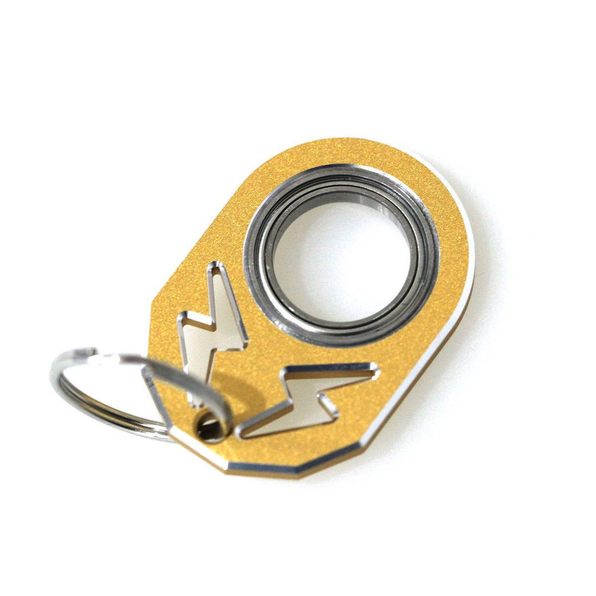 Gold rotating decompression key chain with metal ring, 2-pack.