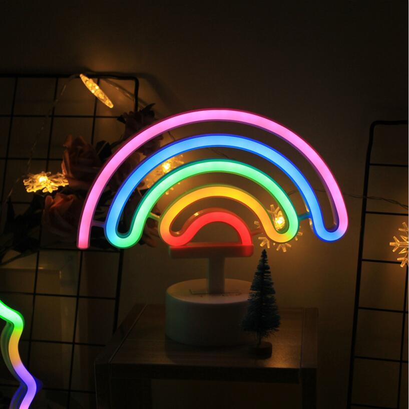 Creative LED Rainbow Popsicle Lamp - Colorful Modeling Light