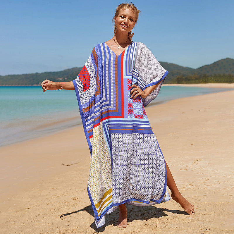 Rayon Print Bikini Swimsuit Cover Up Sun Shirt