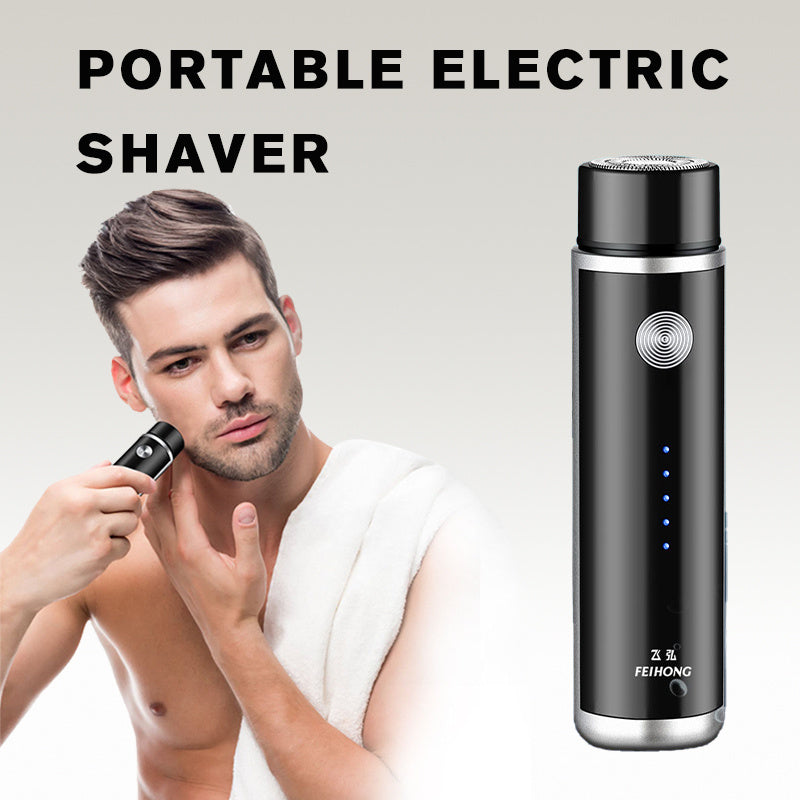 Mini Electric Shaver Portable Car Rechargeable Cordless Razor With Double Blade Pop Up Trimmer