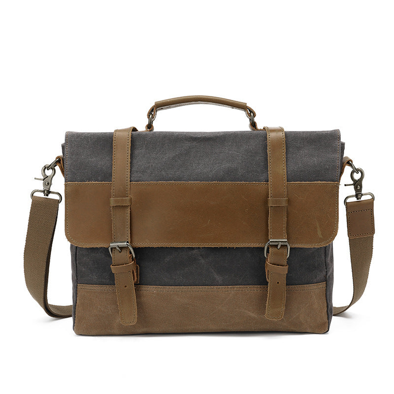 Boys Retro Postman Canvas One Shoulder Bag in Army Green Black Khaki Brown Lake Water Green
