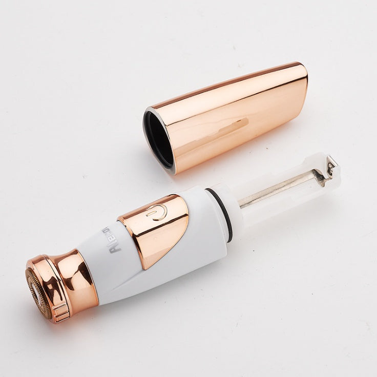 Lipstick Shaped Electric Shaver For Women Hair Removal AY 326 Gold ABS Body Shaving Device