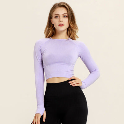 Nylon Spandex Yoga Long Sleeve Top For Running Fitness Dance Training Breathable Comfort