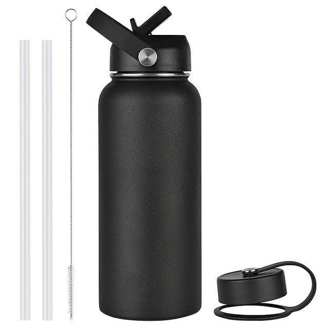 Vacuum Stainless Steel Large Capacity Water Bottle 1L 2L Black Blue Gradient Powder Blue Gradient Black Gray Gradient