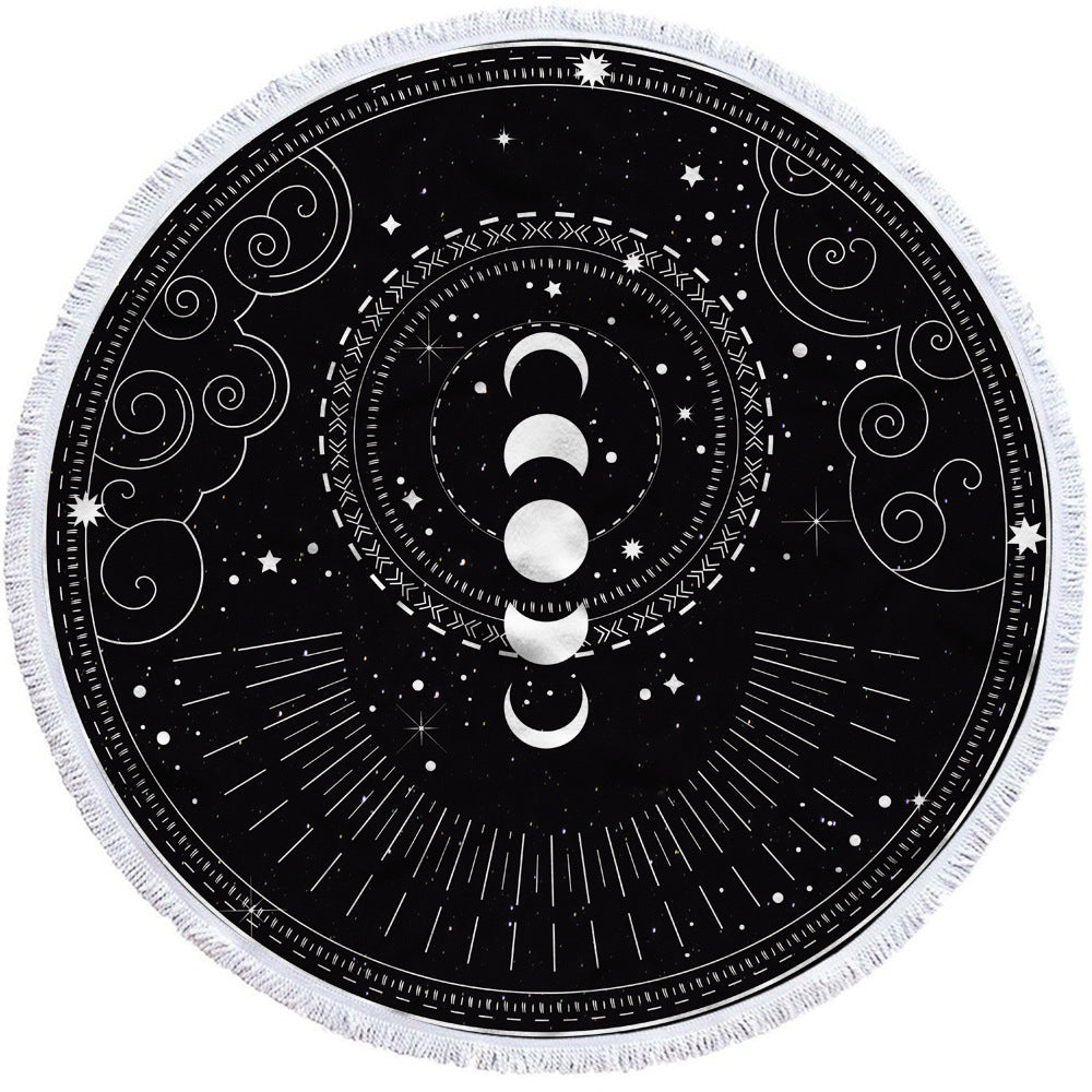 Round printed beach towel bath towel