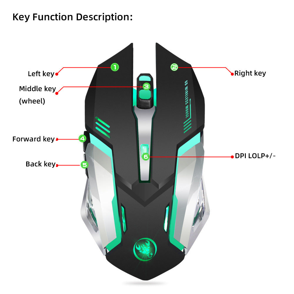 Wireless Gaming Mouse 2.4GHz - RGB LED Backlit Gaming Mouse