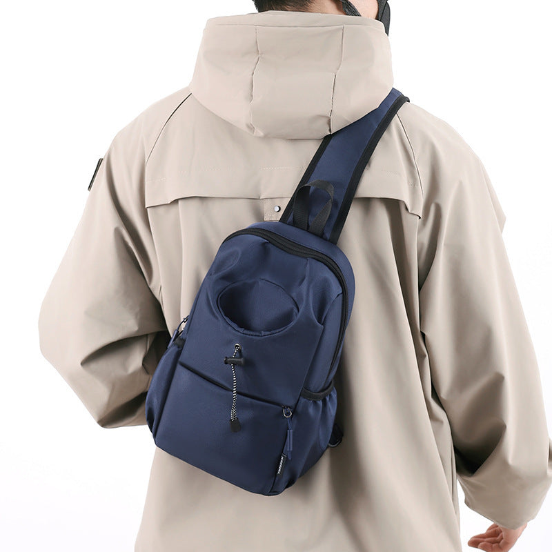 Mens Oxford Cloth Splash Proof Shoulder Crossbody Chest Bag Waterproof Ultra Light Wear Resistant