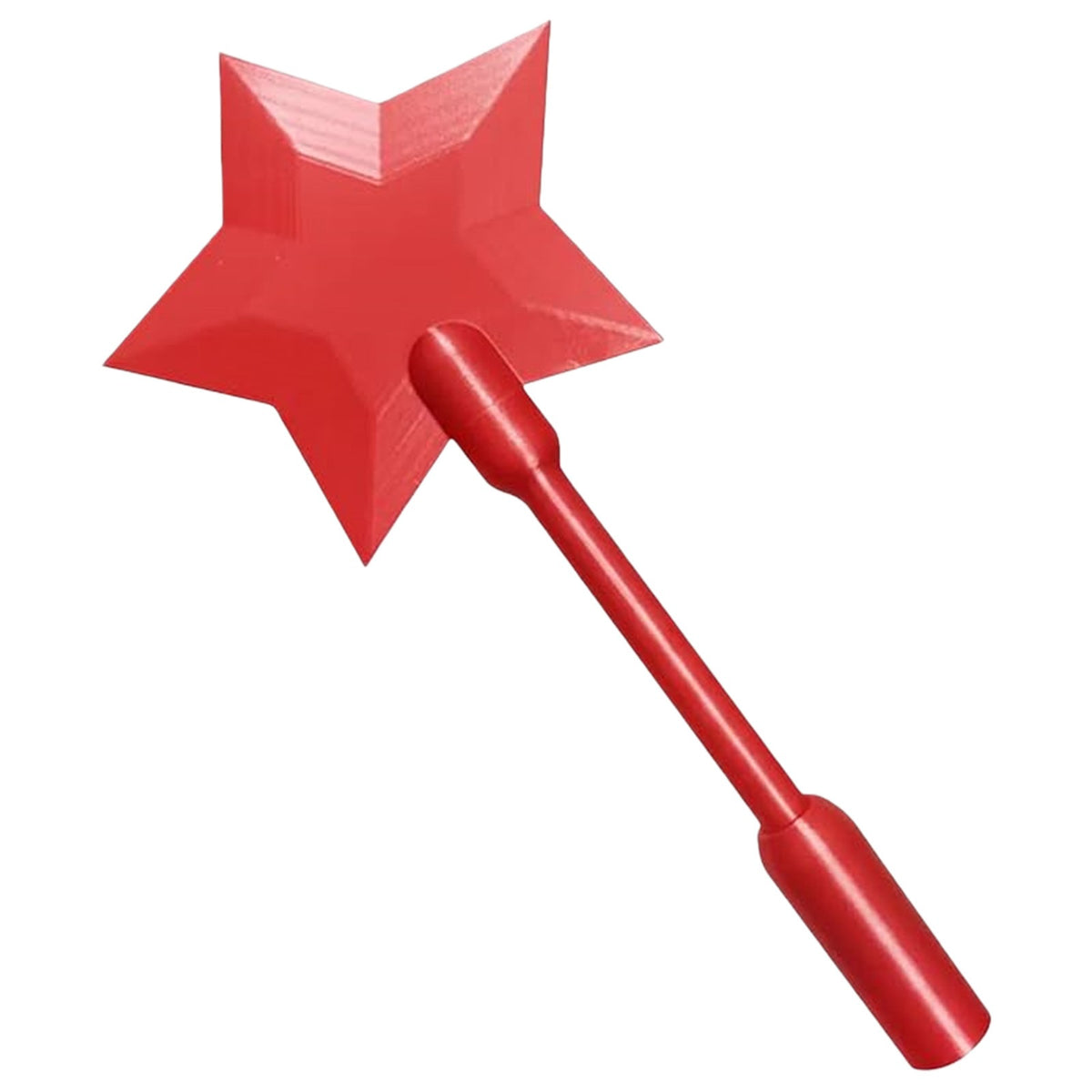 Red star-tipped contactless payment wand with long red handle