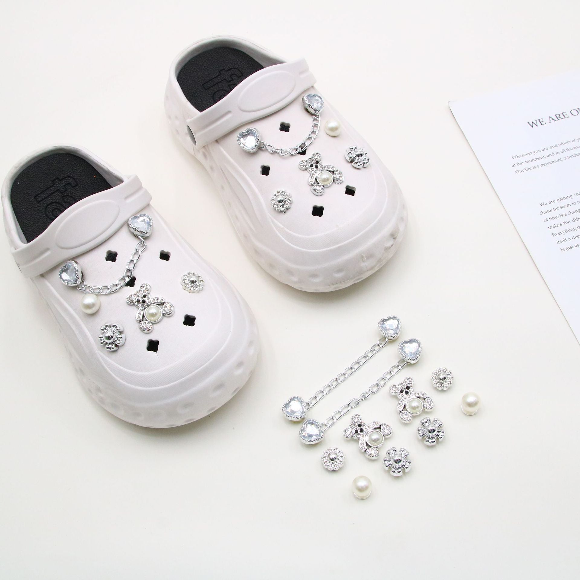 Silver Bear Shoe Buckle Beach Shoes Hole Shoes Decoration Accessories Suit