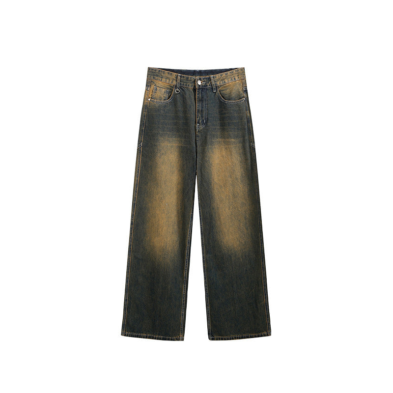 Men's Clothing Street Three-dimensional Cutting Worn Jeans