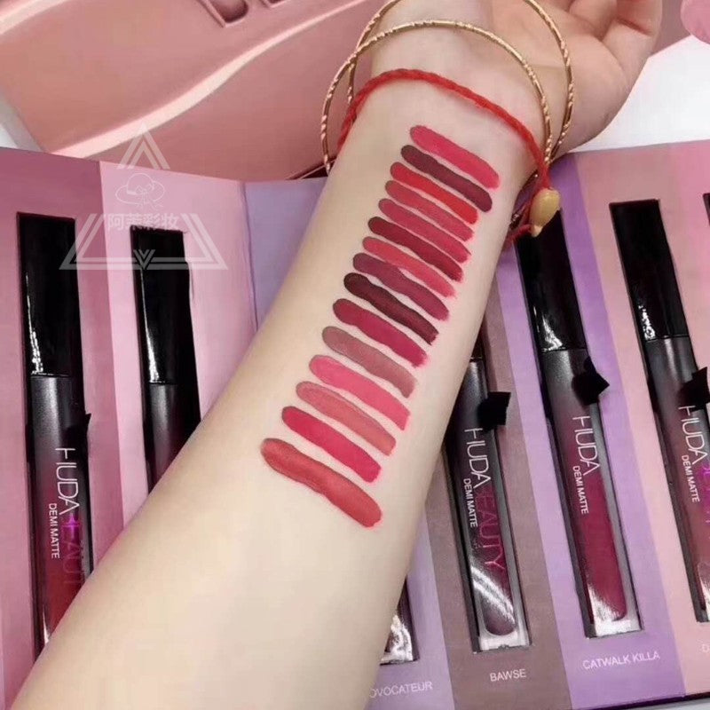 15-Piece Waterproof Lip Gloss Set - Long-Lasting Non-Stick Formula