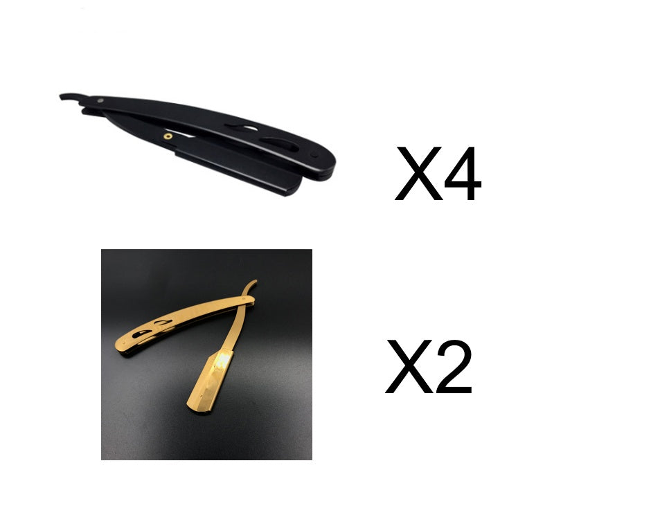 Stainless Steel Razor With 10 Blades Professional Straight Razor For Smooth Clean Shave