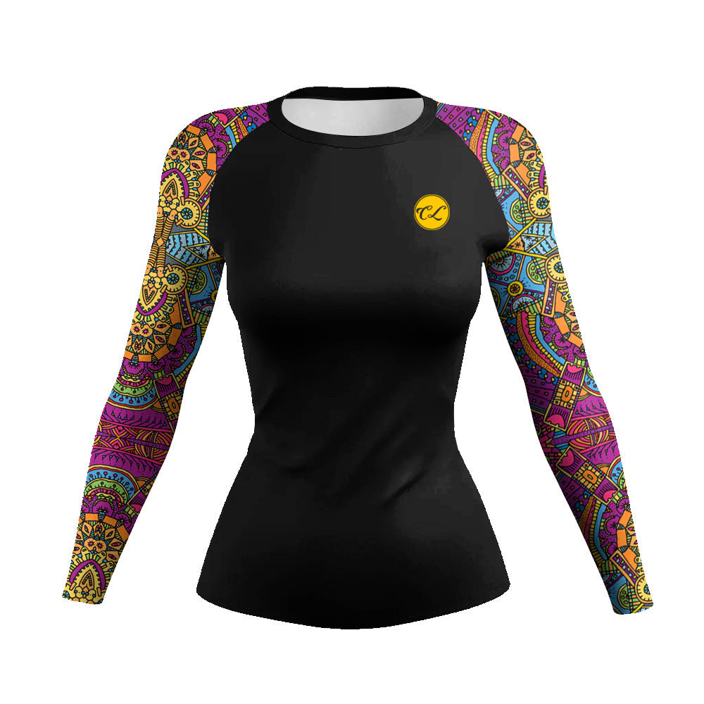 Women's Slim Fit Long Sleeve Workout Top for Running Fitness and Gym Exercise Clothing