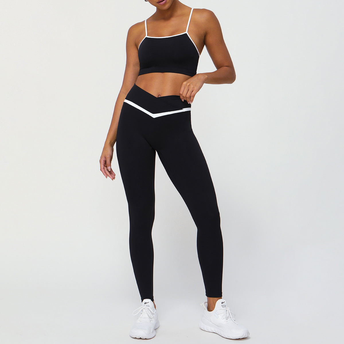 Hip Lifting Sport Casual Workout Clothes Set For Women Two Piece Shorts And Trousers Fitness Wear