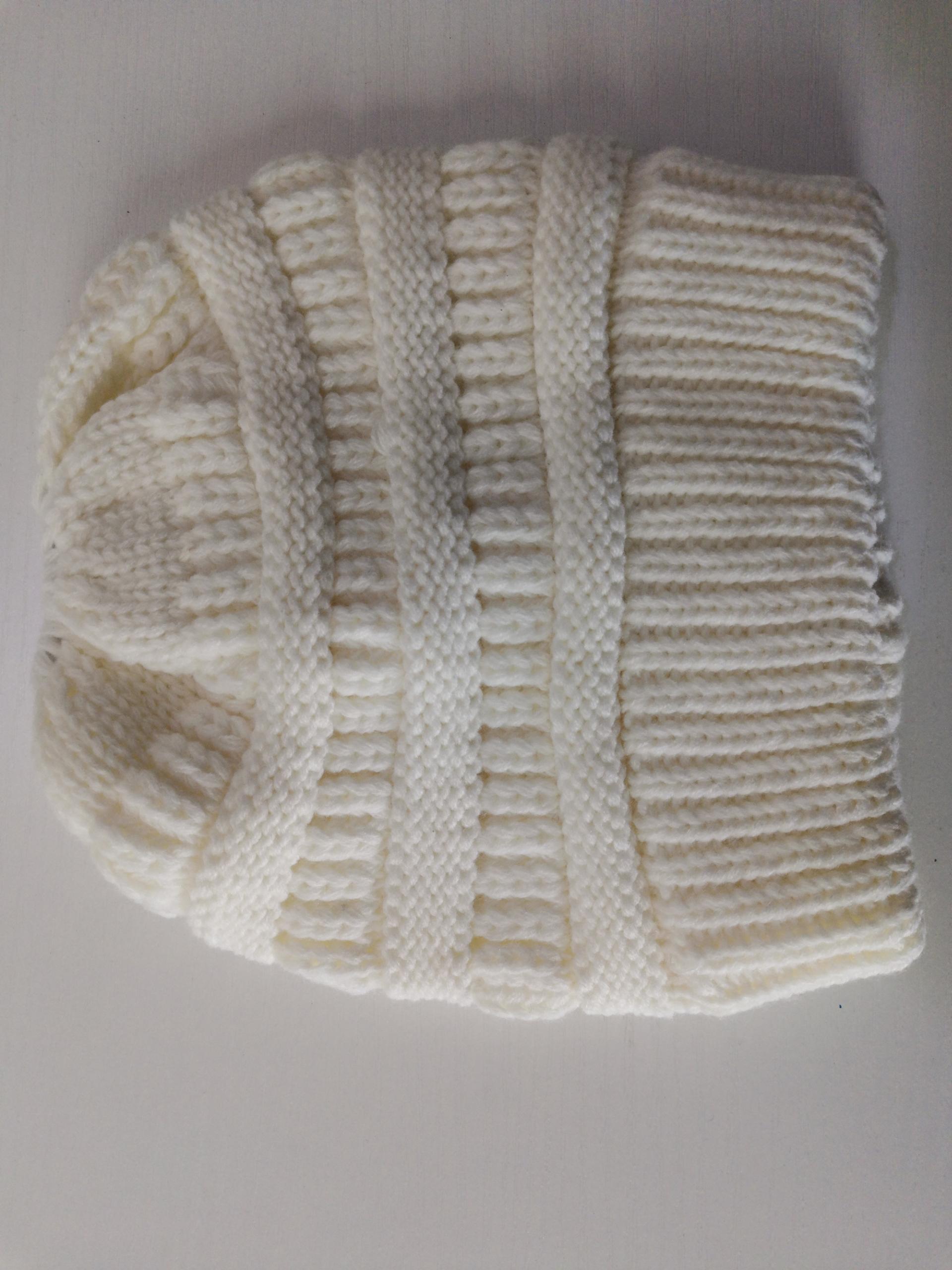 Mixed Color Knitted Wool Beanie - Ladies Ponytail Hat