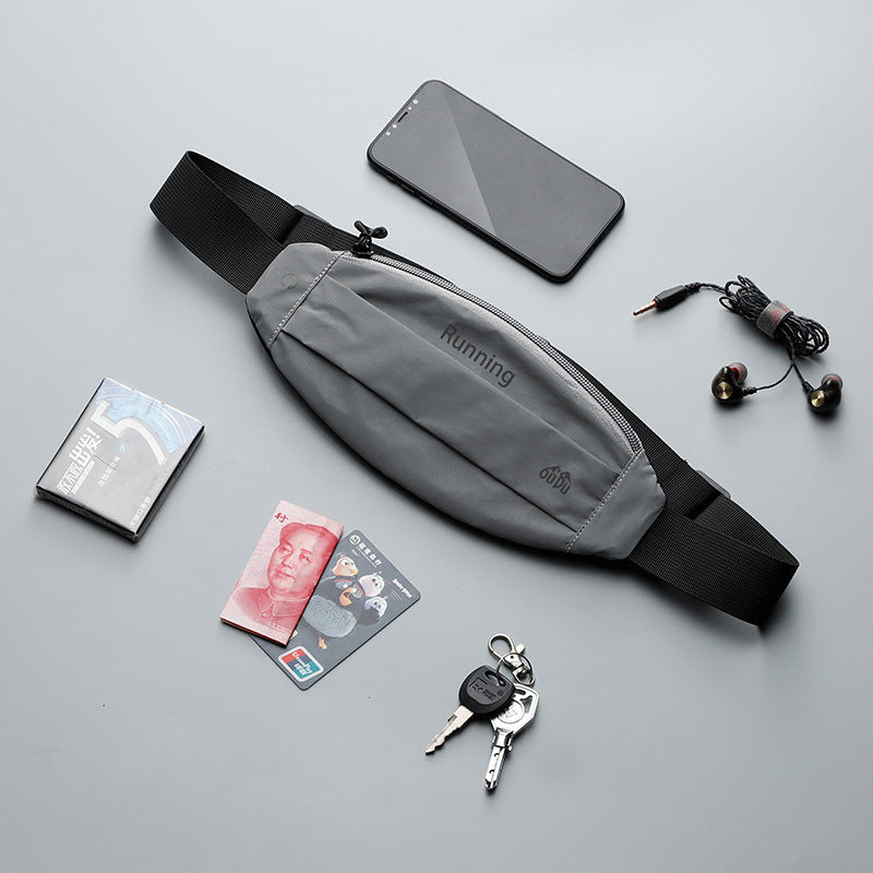 Unisex Night Running Reflective Waterproof Close Fitting Waist Bag For Outdoor Sports Ultralight Breathable Expandable